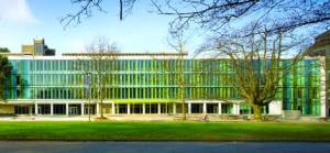Photo of the exterior of the Sauder School of Business building.